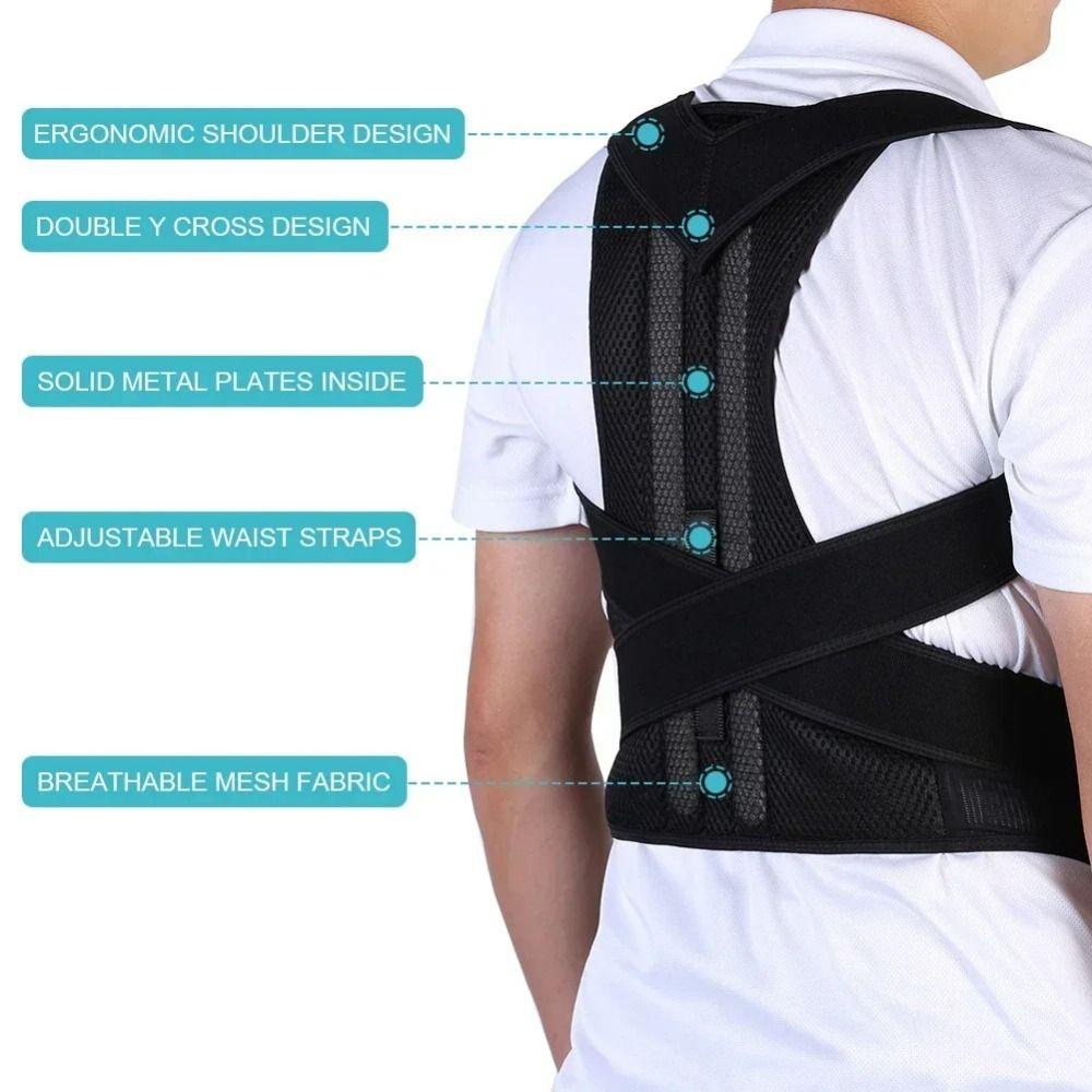 Black Back Posture Brace 5 Size Back Trainer Unisex Posture Corrector  Home Use
