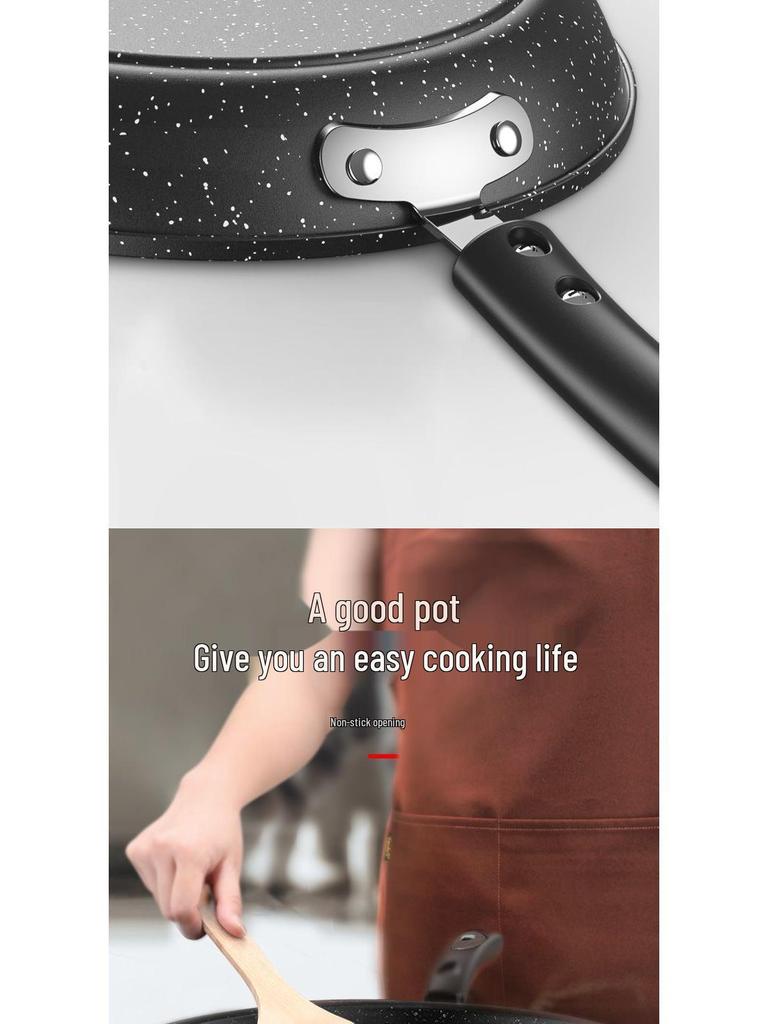 Silver Non-Stick Medical Stone Frying Pan - Universal Stove-Compatible for Pancakes and Steaks