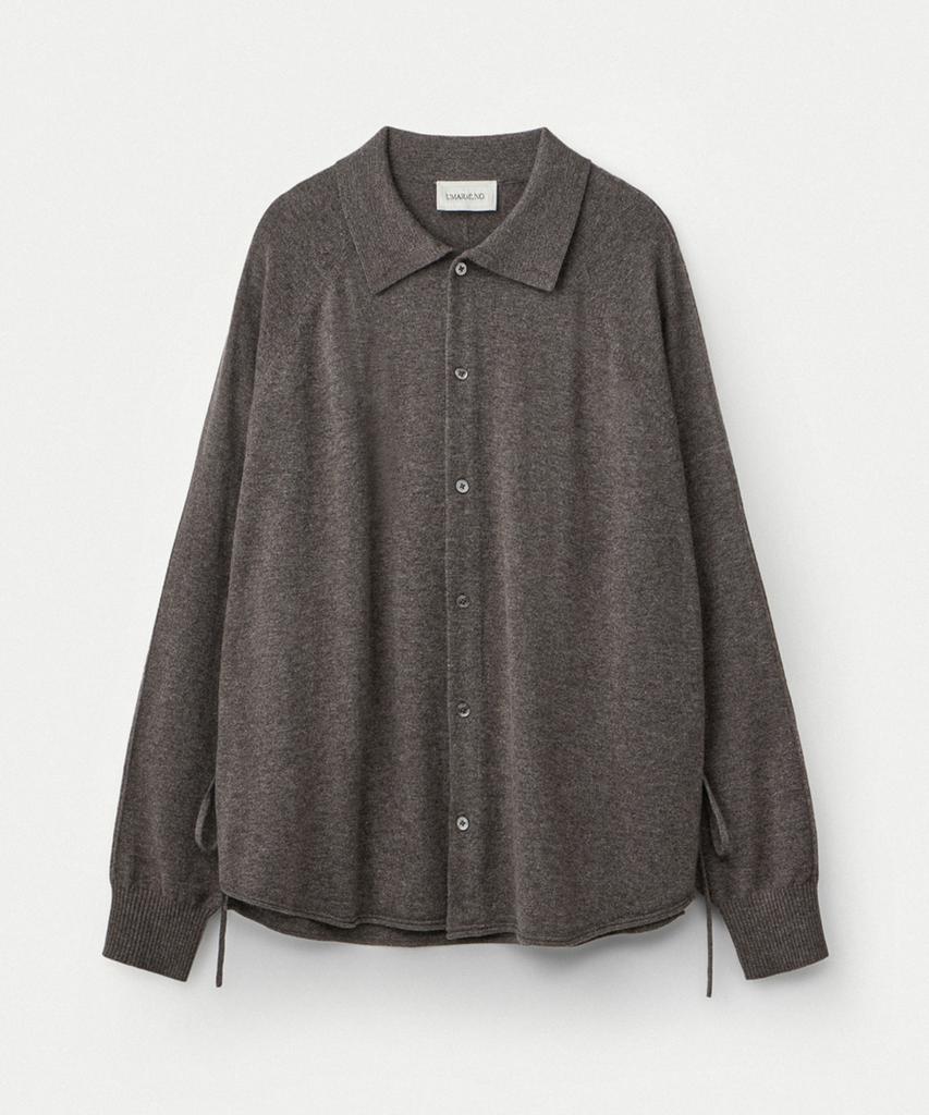 UMARMUNG Wool Cashmere Convertible Collar Shirt_Taupe
