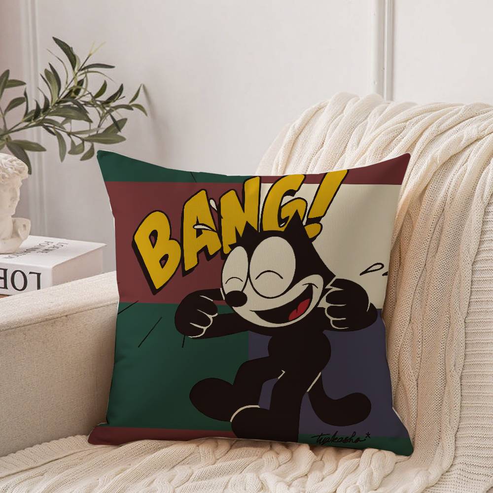 

HOT-F-Felix The Cat Pillow Case Home Decor Throw For Sofa Bed Car Room Decor Gift Idea 12x12Inch