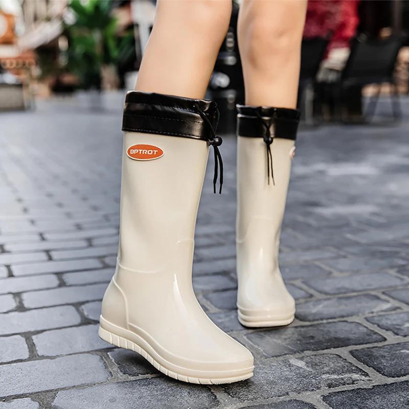 Women's Shoes New Style Simple High-top Women's Rain Shoes Fashion Waterproof Rain Rubber Shoes for Women Outdoor Water Boots