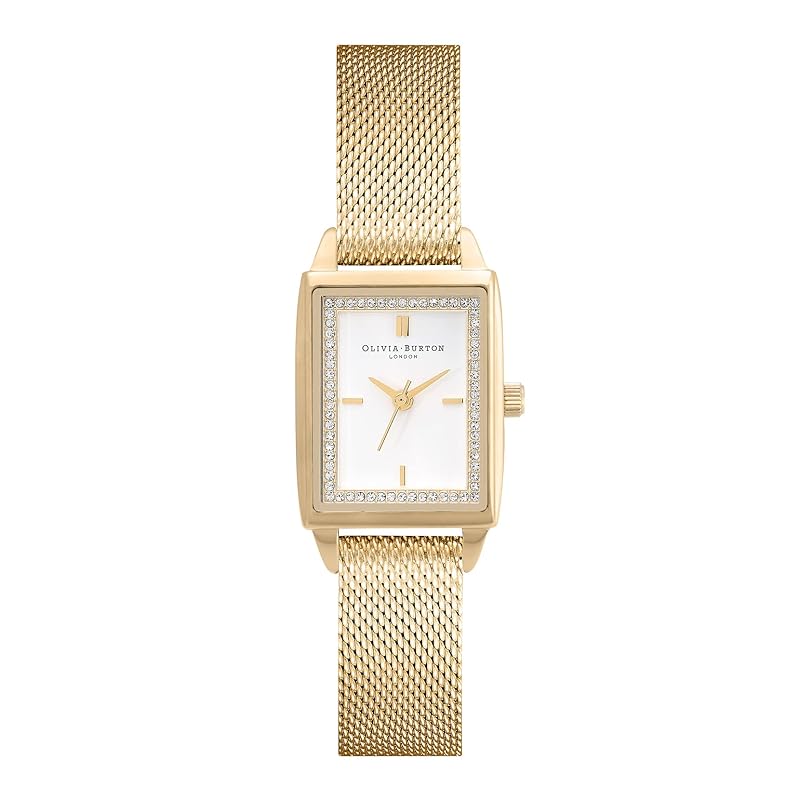 

Authorized distributor [OLIVIA BURTON] olivia burton clock watch ladies ob24000016 townhouse 21mm rectangle white & gold mesh