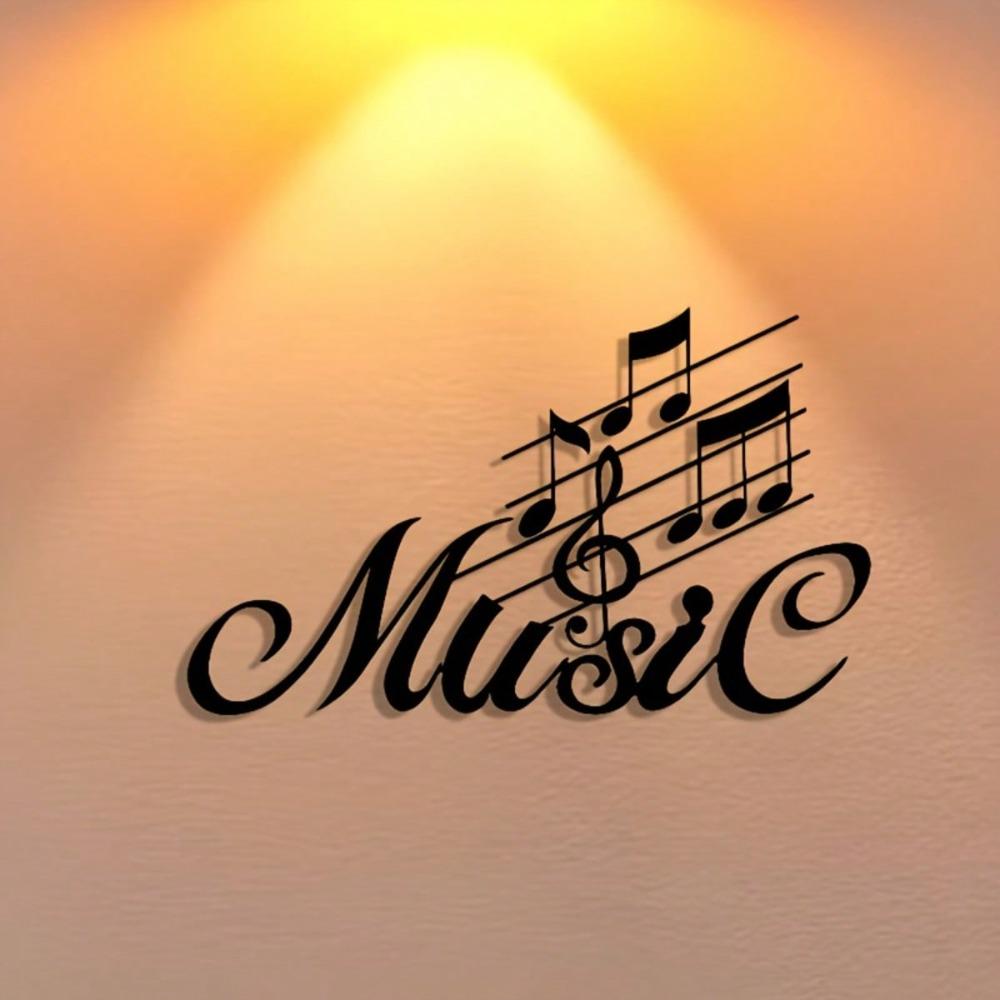 Metal Music Note Plaque Elegant Wall Art Sign Gift for Home Decor