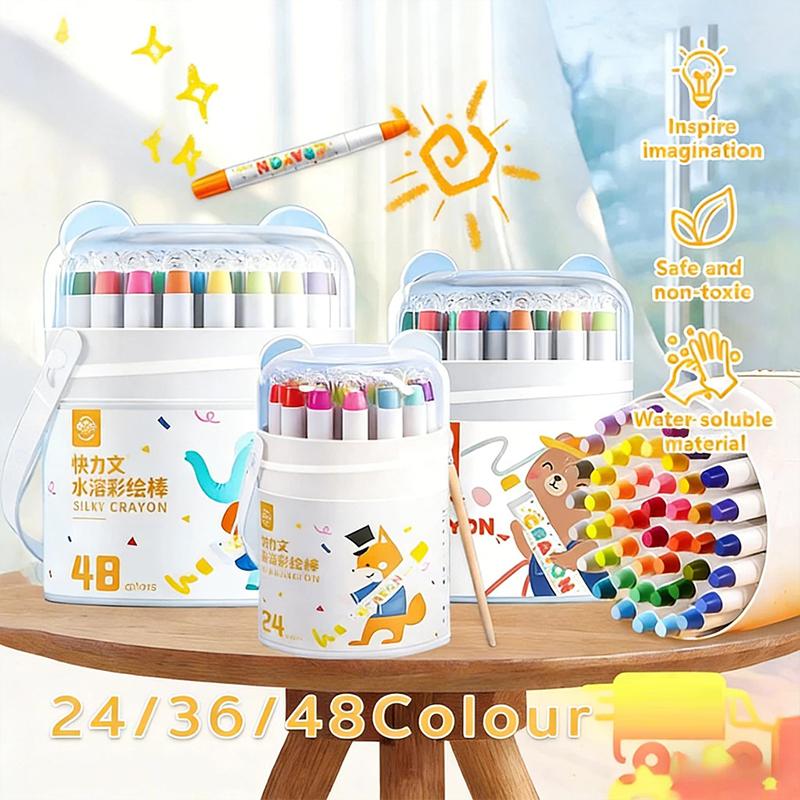 12/24/36/48 Colors Children'S Water Soluble Painting Crayons Watercolor All-In-One Silky Crayons