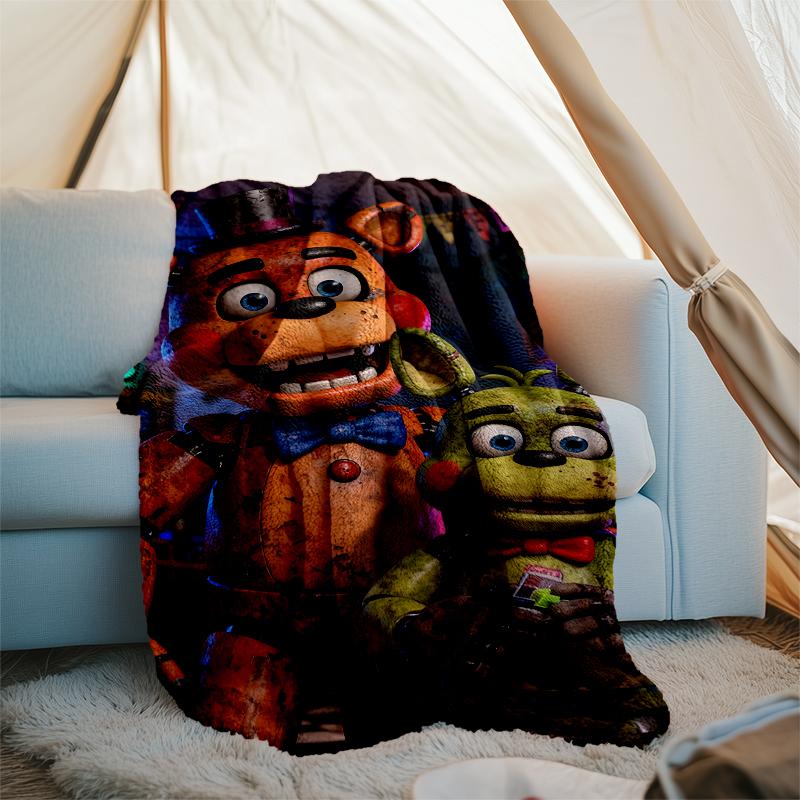 Freddy Theme Printed Blanket Perfect For Couch Bed Travel Outdoor Use Machine Washable Cozy Durable