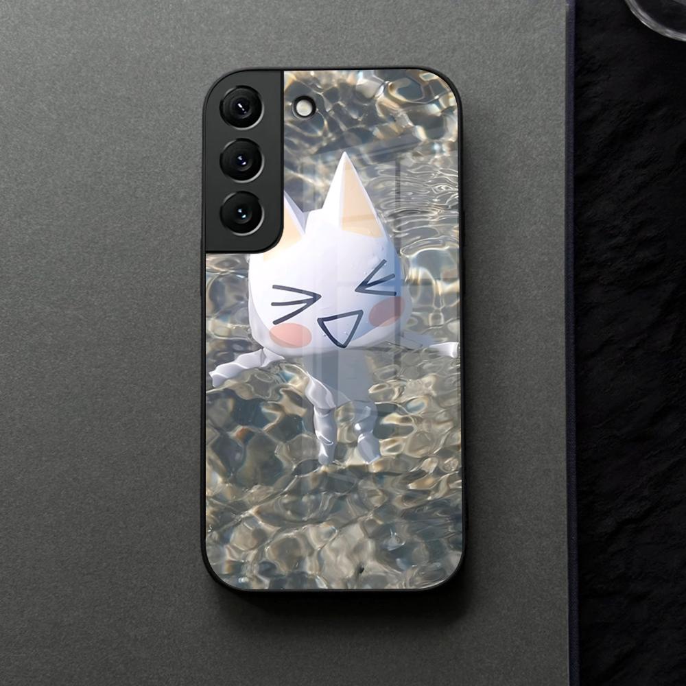 INS Cute Toro Inoue Cat Phone Case Glass For Samsung Galaxy S21 S26 S25 S22 S20 S24 S23 Ultra Fe Plus A16 A34 A54 A24 Coque