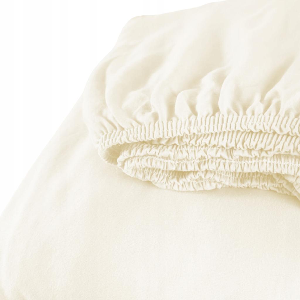 Fitted Sheet 220x200 Jersey Cotton ELASTIC Soft Ecru PL