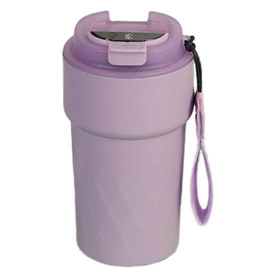 510ML Insulated Mug Temperature Display Stainless Steel Portable with Lanyard Leak-proof Lid Travel Coffee Cup