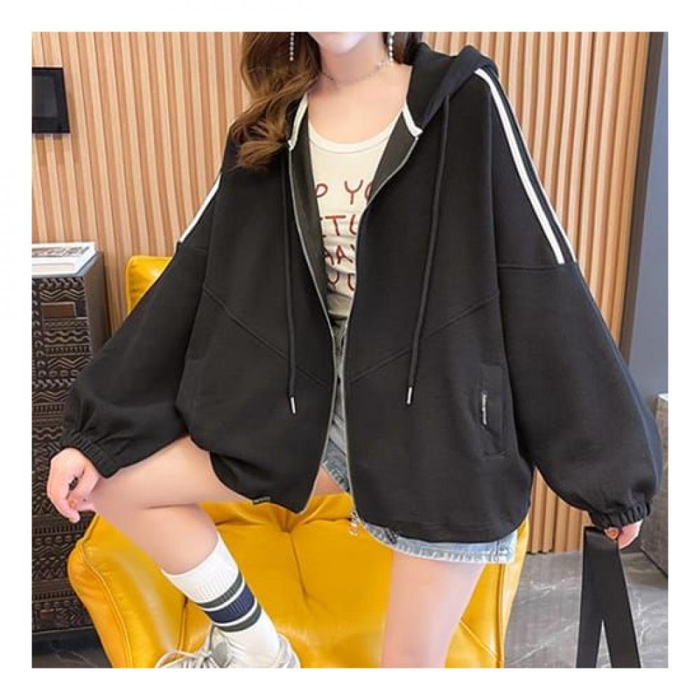 Navava Long Sleeve Hoodie Zip Up Nc181 Casual String Line
