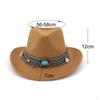 Casual Women Men Fedora Hat Western Cowboy Accessory Jazz Costumes Cowgirl Wide Brim