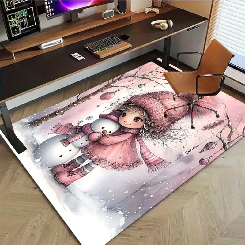 1PC winter snowman Extra Large Non Slip Floor carpet, Office, family, Studio   Large Area Rug Indoor Rugs, Bold Statement Piece
