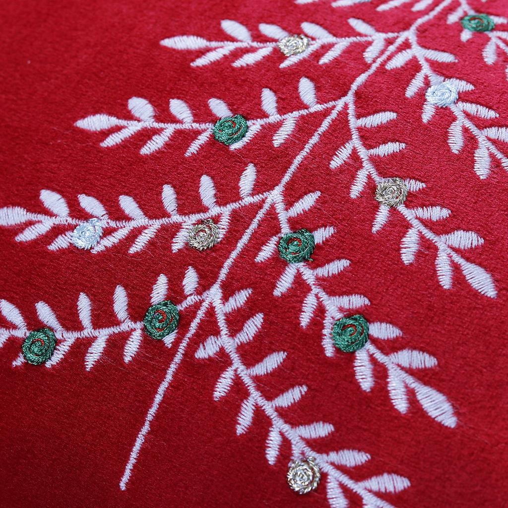 Christmas Tree Embroidery Pillow Cover Cojines 30x50cm Red Green Holiday Decoration Pillowcase Cushion Covers Decor Home Sofa