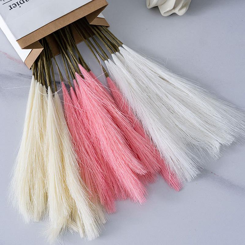 10pcs Faux Pampas Wedding Home Decoration Fake Plant Fluffy Silk DIY Reed Simulated Artificial Flowers Pampas Grass