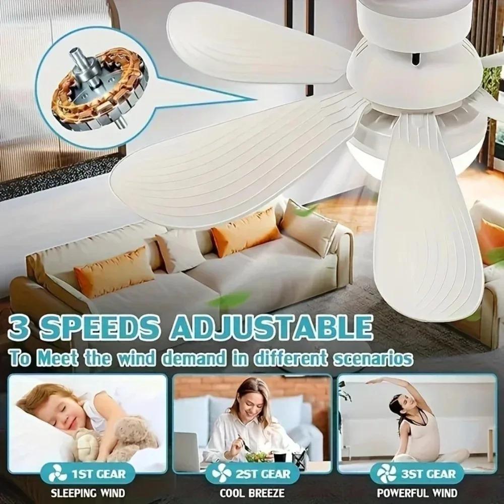 Dimmable light Color temperature Modern ceiling Mount Remote Control smart E27 Led Ceiling Fan Light