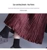 Elegant 2025 Autumn Women’s A-line Pleated Skirt with Elastic Waist – Korean Style