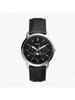 Orologio da Uomo Neutra al Quarzo Multifunzione con Fasi Lunari, Quadrante Nero, Cinturino Nero, Stile Business FS5904