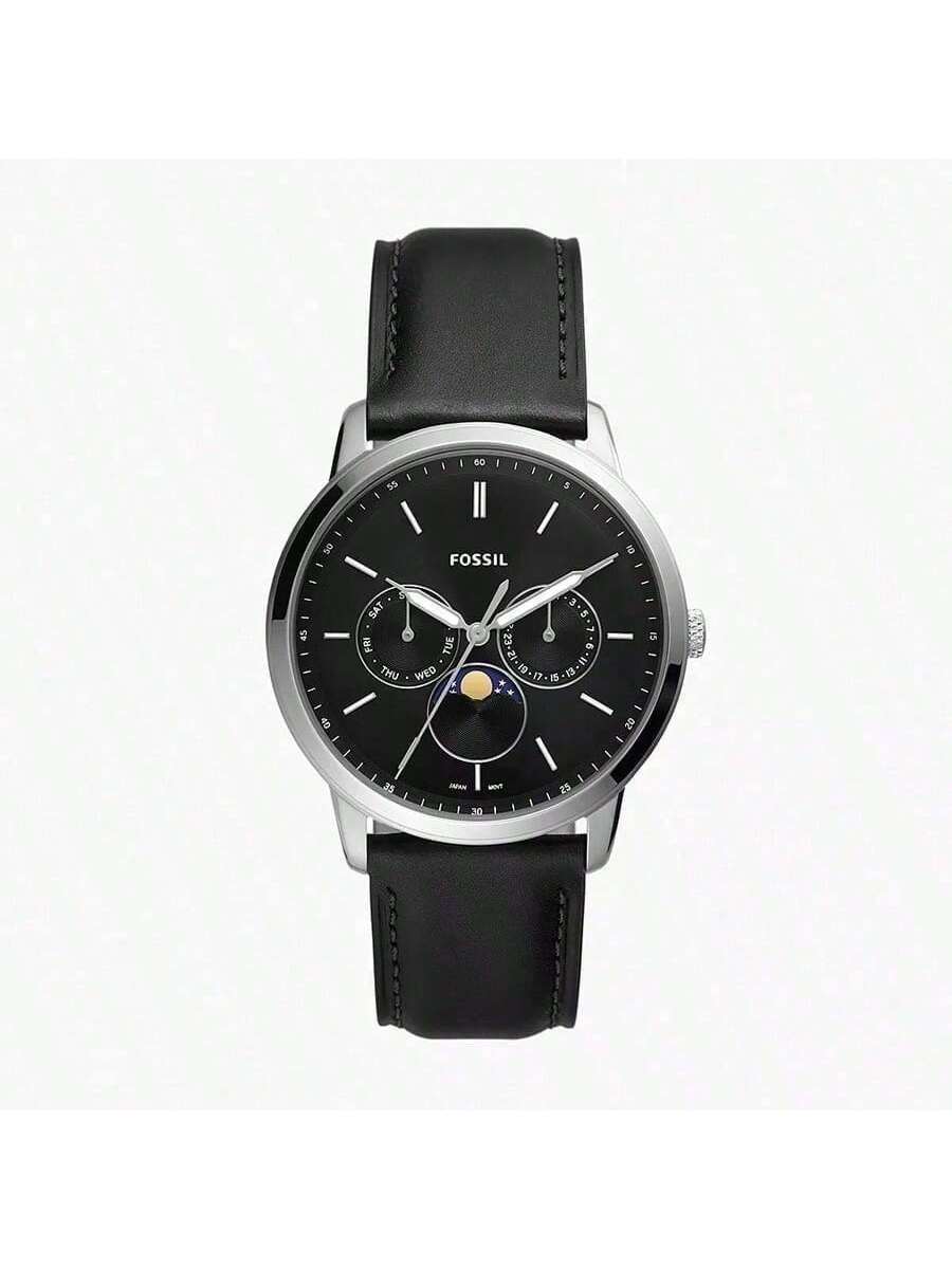 Fossil Men's Black Neutra Moonphase Multifunction Quartz Watch, Dial, Strap, Business Style Fs5904