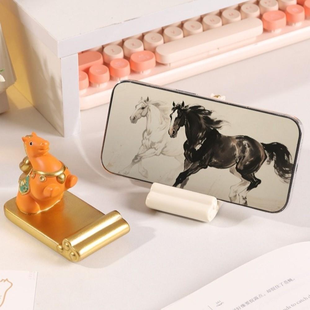 Pony Shape Mobile Phone Stand Horse Mascot Cell Phone Bracket  Desktop Ornaments