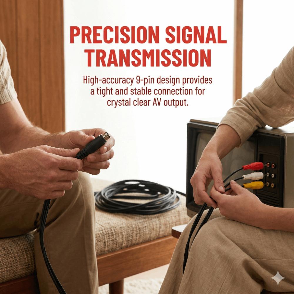 כבל Mini DIN 9 פינים מצופה ניקל ל-3 RCA, זכר לזכר, כבל Mini DIN למקלט טלוויזיה AV