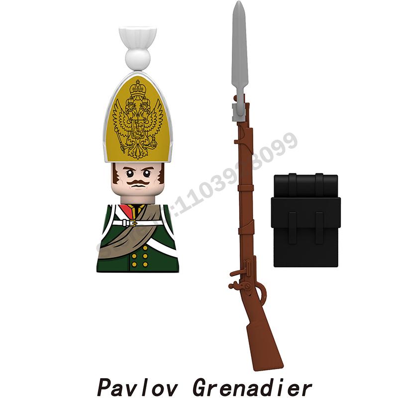 Middle Ages Military Napoleonic Wars Figures Building Block British French Prussia Infantry Knight General Duke Characters Brick