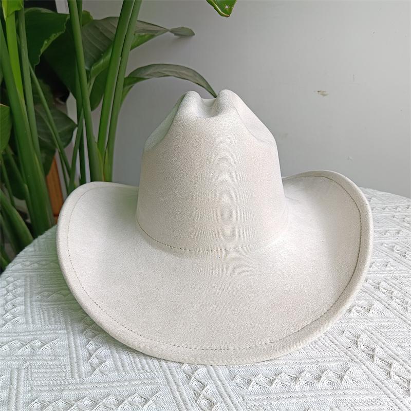 Suede Purple Cowhead Cowboy Hat New Large Size Cowboy Hat Suede Material Water Drop Top Men's and Women's Knight Hat 2023