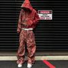 Oversized Y2K Streetwear Hoodie Set With Contrast Camo Print Loose Fit Sweatshirt Straight Leg Pants Teens