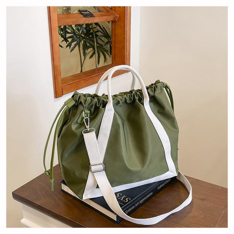 Nylon Cloth Bag Women's Large-capacity New Summer Casual Messenger Bag Portable Drawstring Pleated Tote Bag