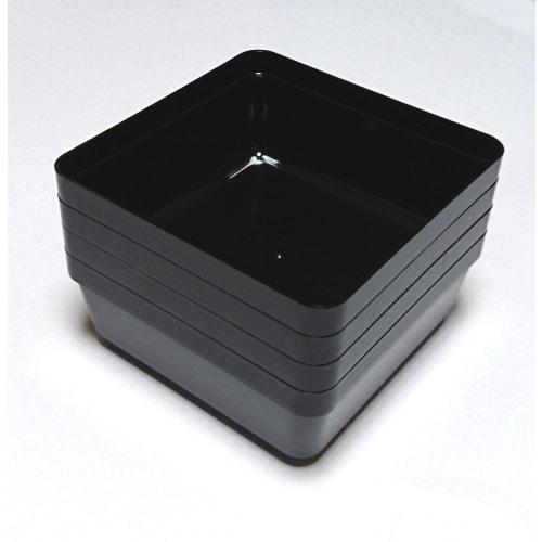 Wakaizumi Lacquerware Jubako Dividers, 6.5-inch Jubako Box Dividers for 4 Cores (Medium), Black, 4 Pieces, H-153-27A