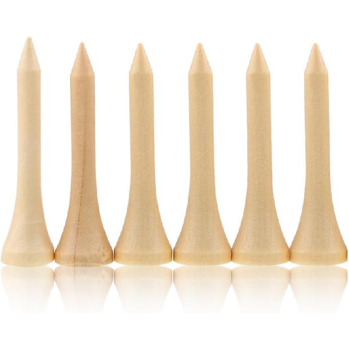 100 Stück Holz Golf Tees Holz Tee Golfballhalter Länge 42mm 54mm 70mm 83mm Umweltfreundliches Tee Mikrokopf Golf Tee 5