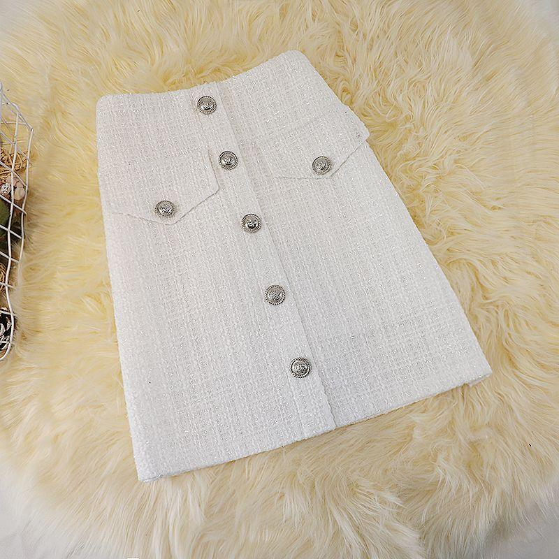 

Шерстяная клетчатая юбка женская с высокой талией средней длины офисные юбки XL