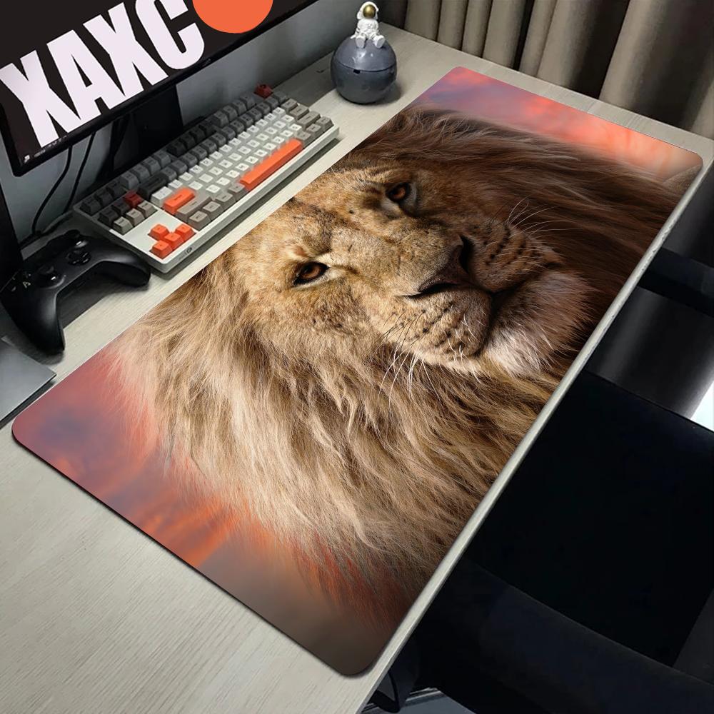 King Of Beasts Lion Mouse Pad xxxl Gamer Large Mouse Mat Natural inertial navigation system Rubber Desk Rug PC Desk Mats Design