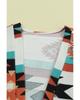 Azura Exchange Geometric Color Block Open Front Long Cardigan In Multicolor