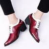 New Classic Glitter Leather Men Dress Shoes Red Mirror Luxury Shoes Men Increasing-height Shoes 4.5cm Heel Men Footwear