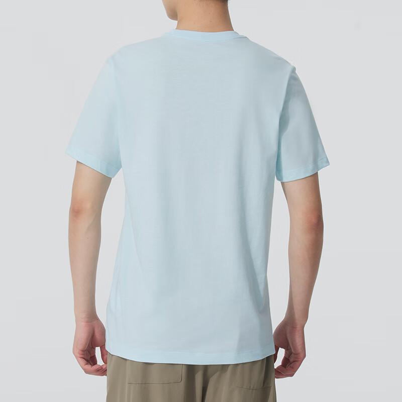 Nike SS25 Modă Confortabil Respirabil Tricou Mânecă Scurtă Bărbați Topuri Albastru Deschis HJ0771-474