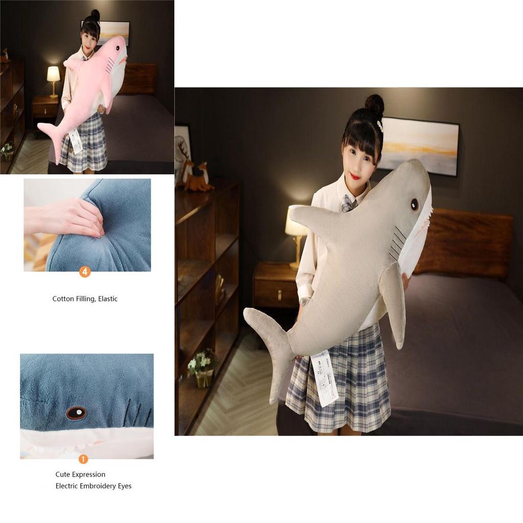 Soft And Comfy Shark Plush Pillow For Kids Perfect Gift For Sleep And Relaxation Available In Three Sizes