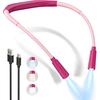 Rechargeable Book Light,3 Colors and Brightness Adjustable Reading Light,Bendable Neck Light,100hrs Long-Lasting,Perfect Reading Lamp Gift for Books