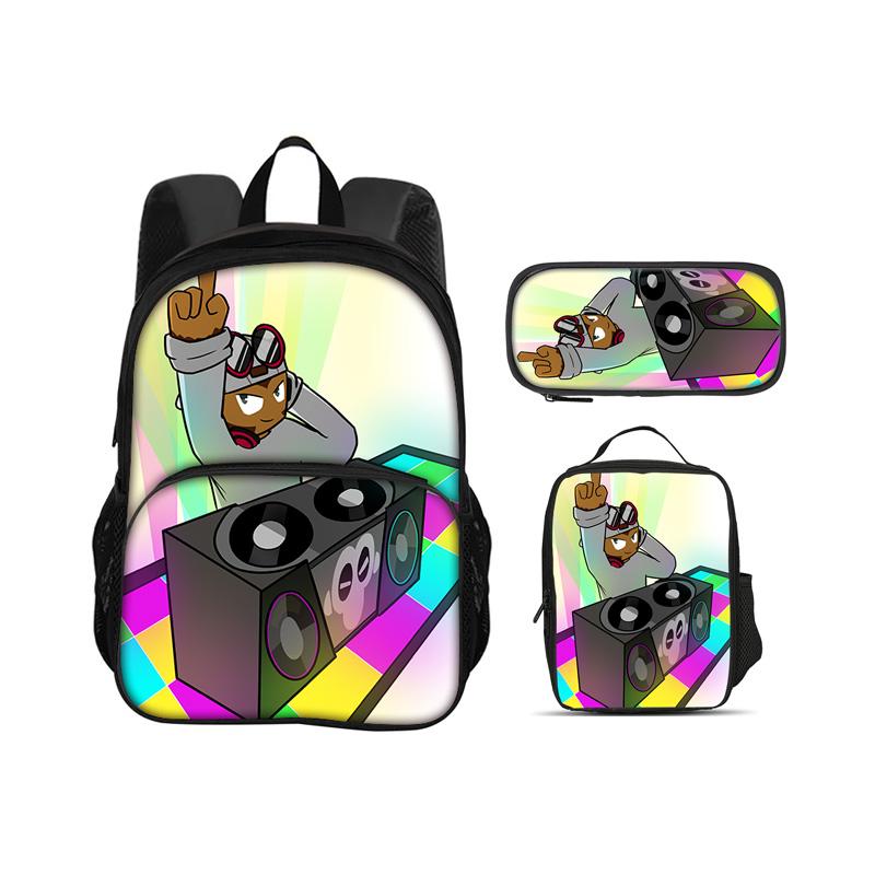 Bloons TD 6 round front pocket backpack pencil case ice pack 3Pcs Set game printing kindergarten primary school boys and girls