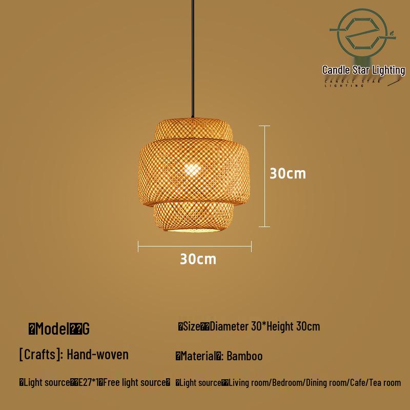 Zen Style Bamboo Rattan Pendant Light for Tea Rooms and Restaurants