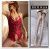 Lace perspective seduction lingerie sexy hot onesie open crotch free sex suit passion pajamas women