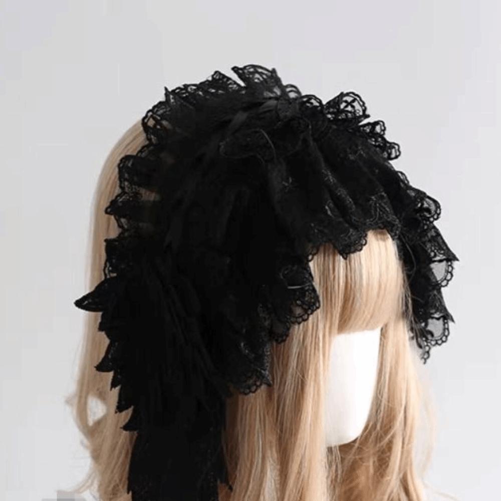 Jk Lolita Lace Headband Sweet Anime Maid Cosplay Headdress Cute Ruffled Hairband Cosplay Accessory