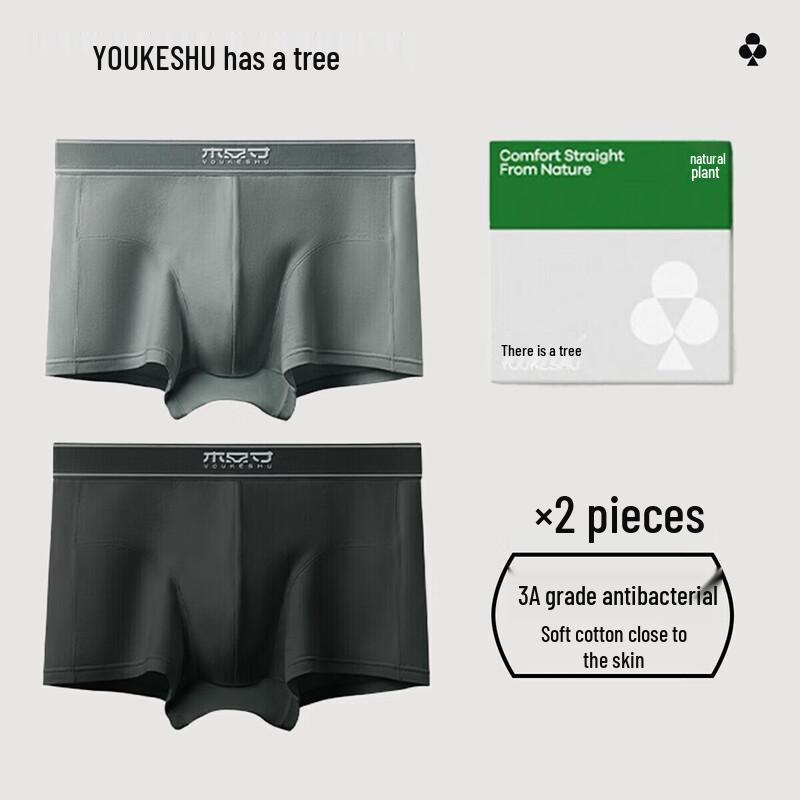 

Youkeshu Men s 50S Combed Cotton Antibacterial Boxer Briefs 2-Pack XL