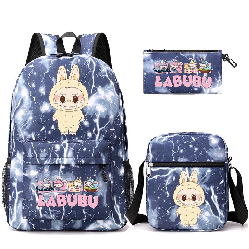 3Pcs/set Cute Printed Backpack with Shoulder Bag Pencil Case Student Girl Boy Schoolbag Large Capacity Bookbag Travel Bag