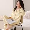 Simple casual pajamas women's autumn and winter new long-sleeved trousers women's comfortable and skin-friendly loungewear suit can be worn outside