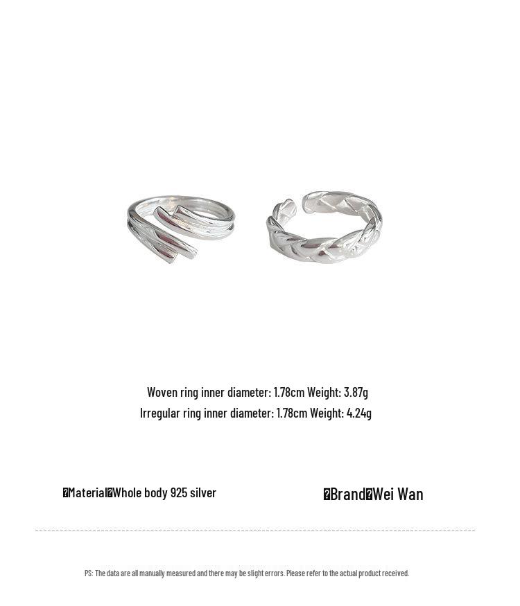 S925 Sterling Silver Open Ring for Women - Stylish, Versatile, High-End Feel, Ideal for Index Finger, Japanese & Korean Inspiration.
