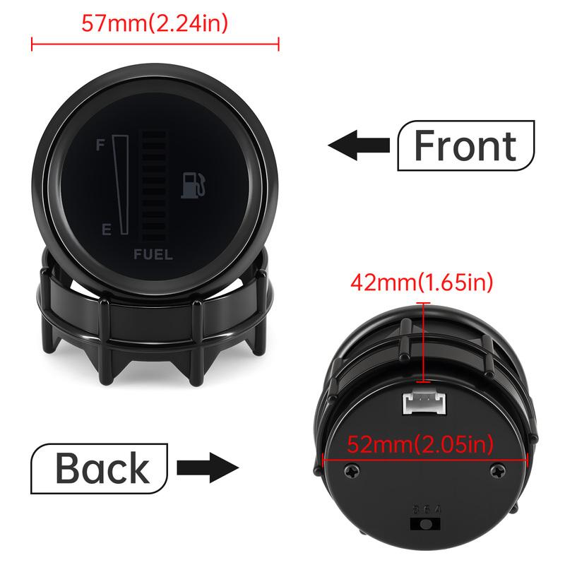 2" 52mm Car Motorcycle Fuel Gauge LED Fuel Level Moto Meter 240-33ohm 0-190ohm Gauge Oil Press Hours Water Temp Voltage