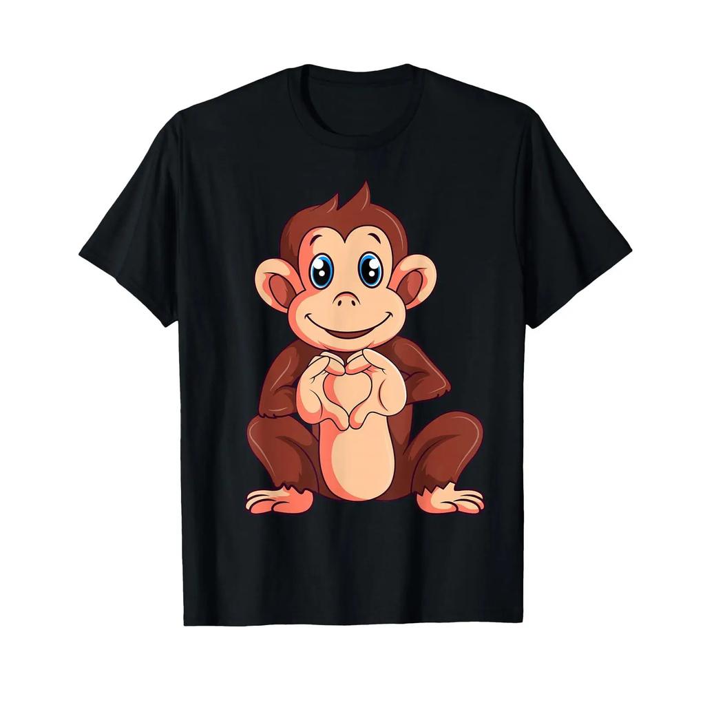 Monkey Lover Unisex Kids Toddler Girls T Shirt Vintage Versatile Stretched Comfortable Streetwear Designer Clothes Casual