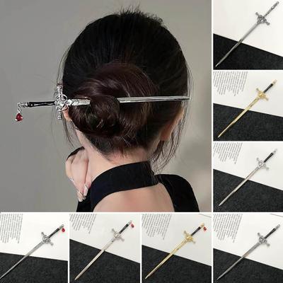 Damen-Haarnadel, antikes Schwert, heller Glanz, glatte Oberfläche, chinesischer Anti-Fall-Haarstab, Haar-Accessoires