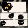 Cartoon Cute Black Cat Kawaii Art Mouse Pad Large Thick Desk Pad Stitched Edges Gaming Mouse Mat For Pc