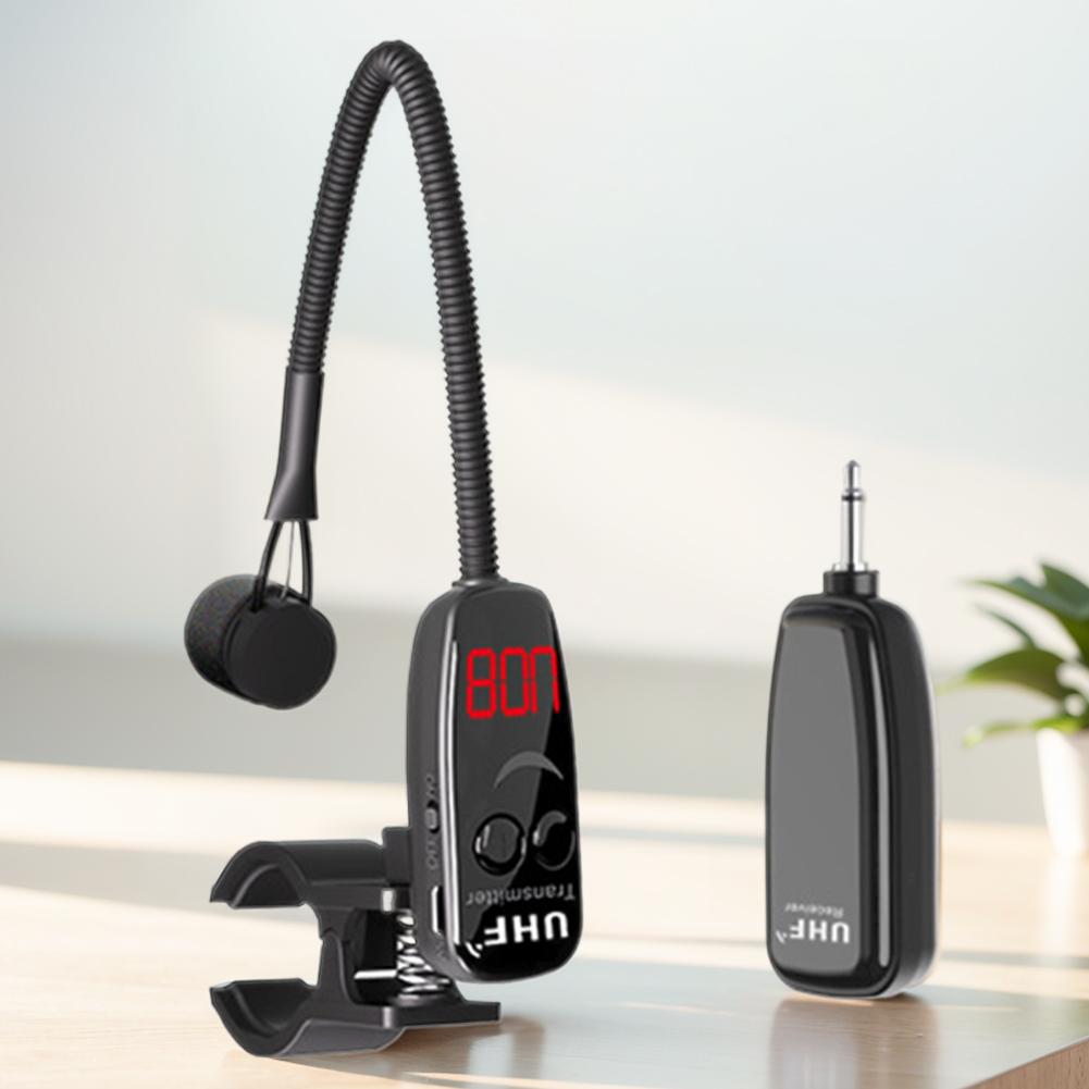 UHF Wireless Instruments Microphone Clip on Wireless Receiver and Transmitter Musical Instrument Microphone for Flute Clarinet