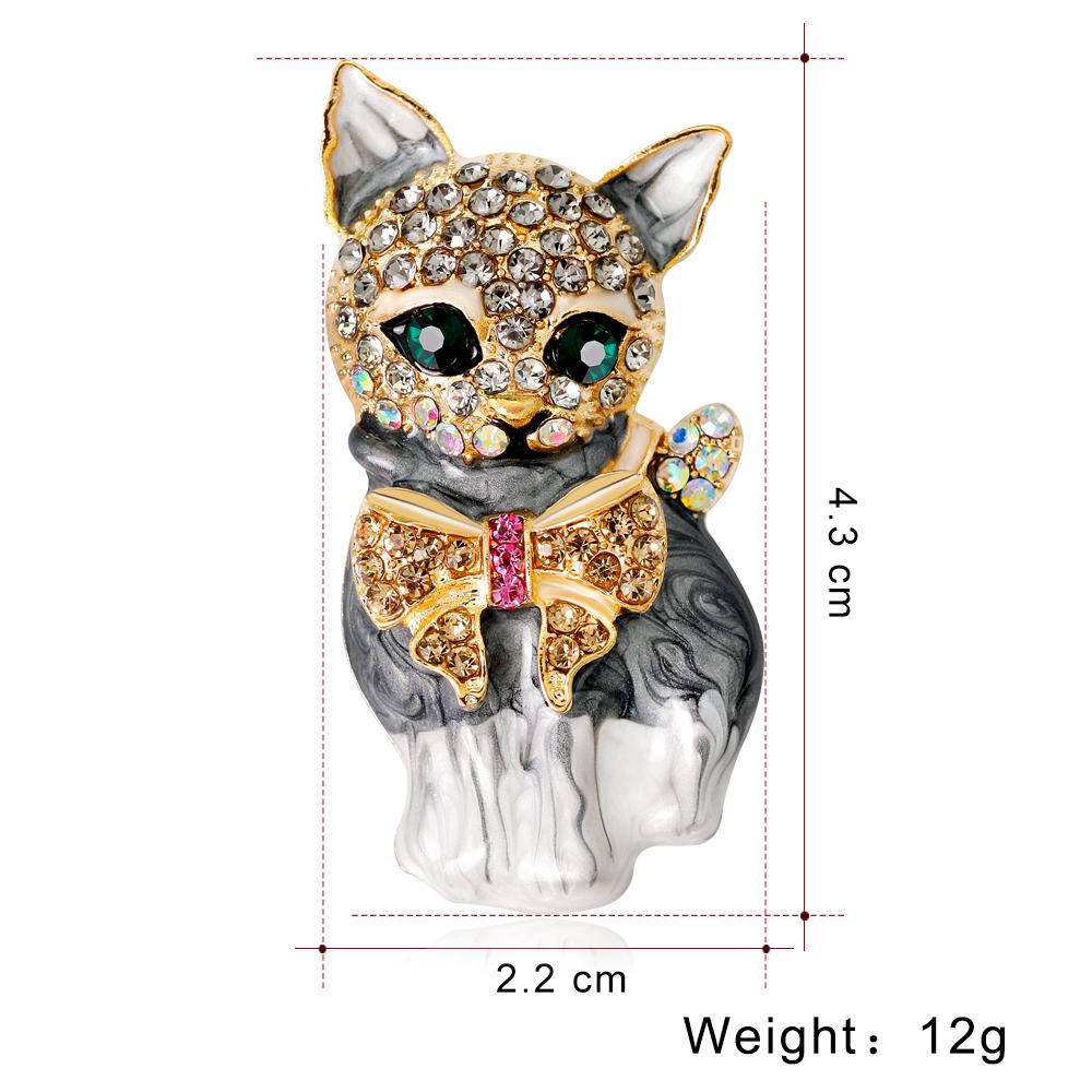 Rinhoo Cute Small Dog Brooch for Women Kids Enamel Rhinestone Cartoon Animal Badge Dog Pet Brooch Pins Coat Dress Jewelry Gift